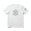 White t-shirt with Deeper Impartation dove logo